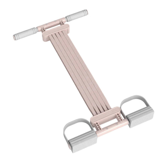 Silicone Pedal Resistance Band with Handles, Full Body Workout Trainer with Foot Pedals for Home Gym - Pink