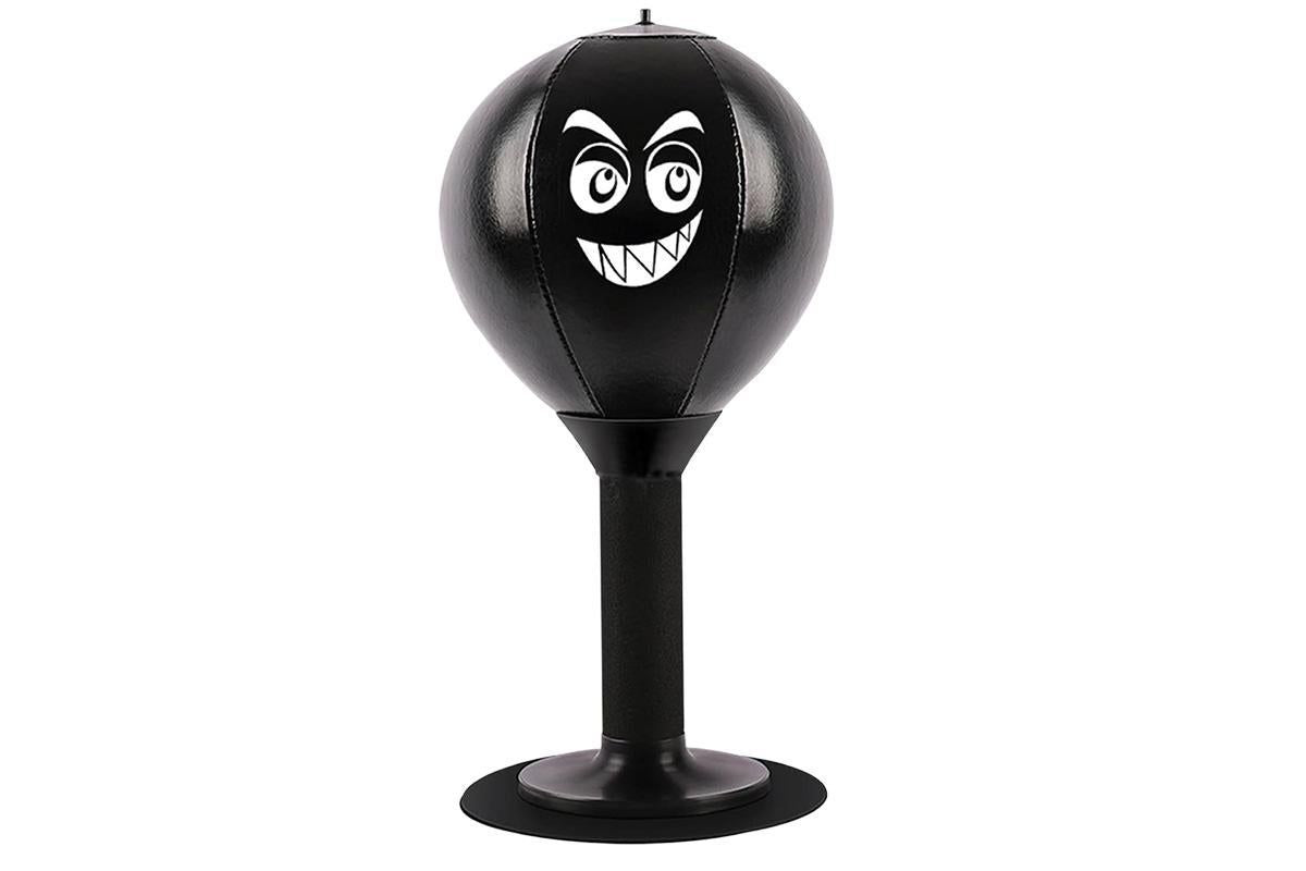 Desk Punching Bag Desktop Toy with Strong Suction Cup Fun Punch Desktop Game-Black