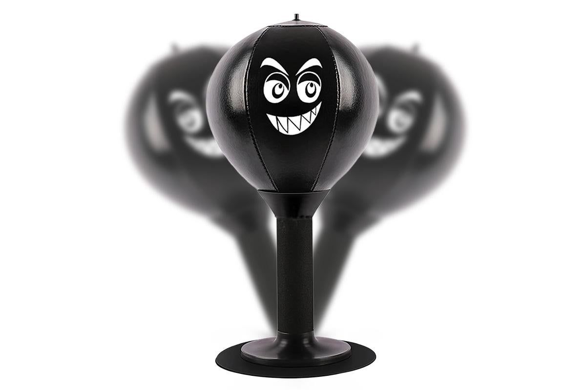 Desk Punching Bag Desktop Toy with Strong Suction Cup Fun Punch Desktop Game-Black