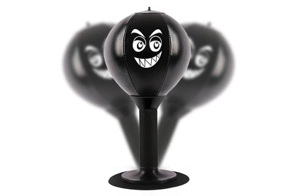 Desk Punching Bag Desktop Toy with Strong Suction Cup Fun Punch Desktop Game-Black