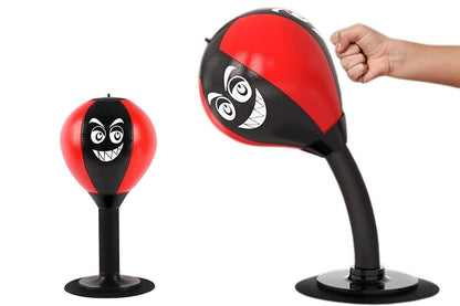 Desk Punching Bag Desktop Toy with Strong Suction Cup Fun Punch Desktop Game-Black