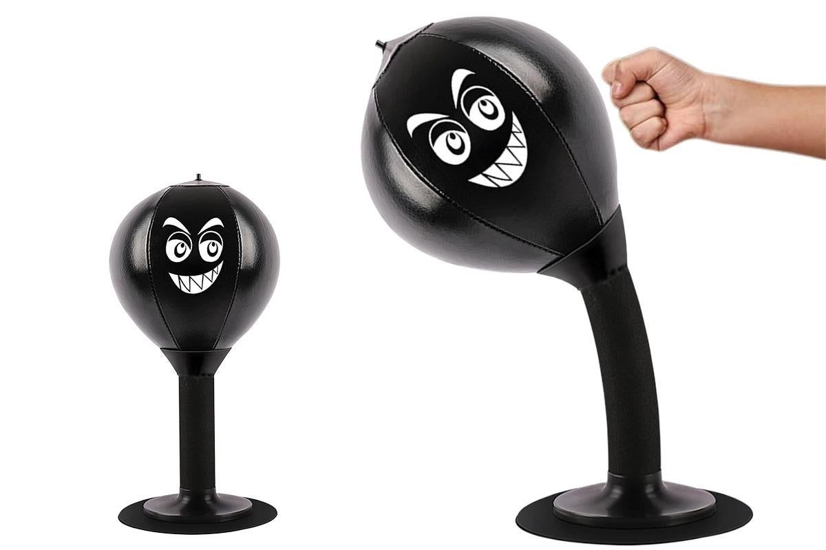 Desk Punching Bag Desktop Toy with Strong Suction Cup Fun Punch Desktop Game-Red