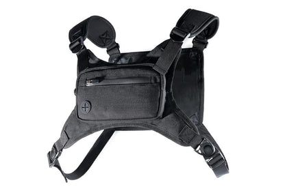 Water Resistant Running Vest Chest Pack Phone Holder for Running Lightweight Training Pack with Reflective Detail - Black