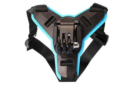 Motorcycle Helmet Chin Mount for Action Camera Quick Release Shockproof - Blue