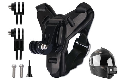 Motorcycle Helmet Chin Mount for Action Camera Quick Release Shockproof - Black