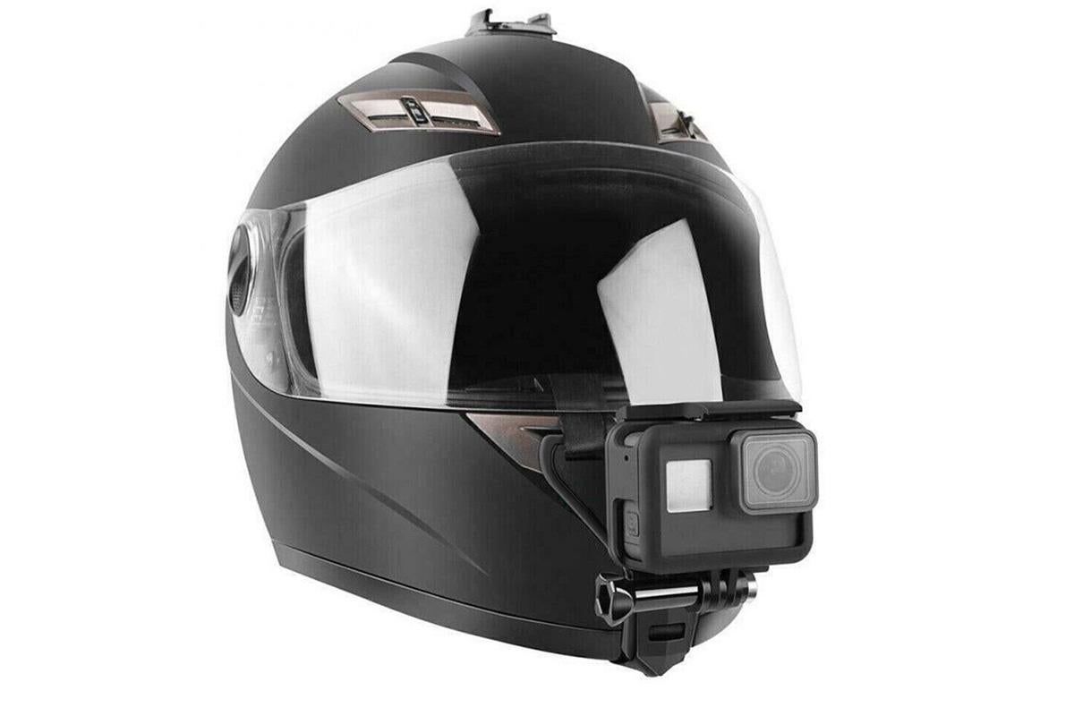 Motorcycle Helmet Chin Mount for Action Camera Quick Release Shockproof - Black
