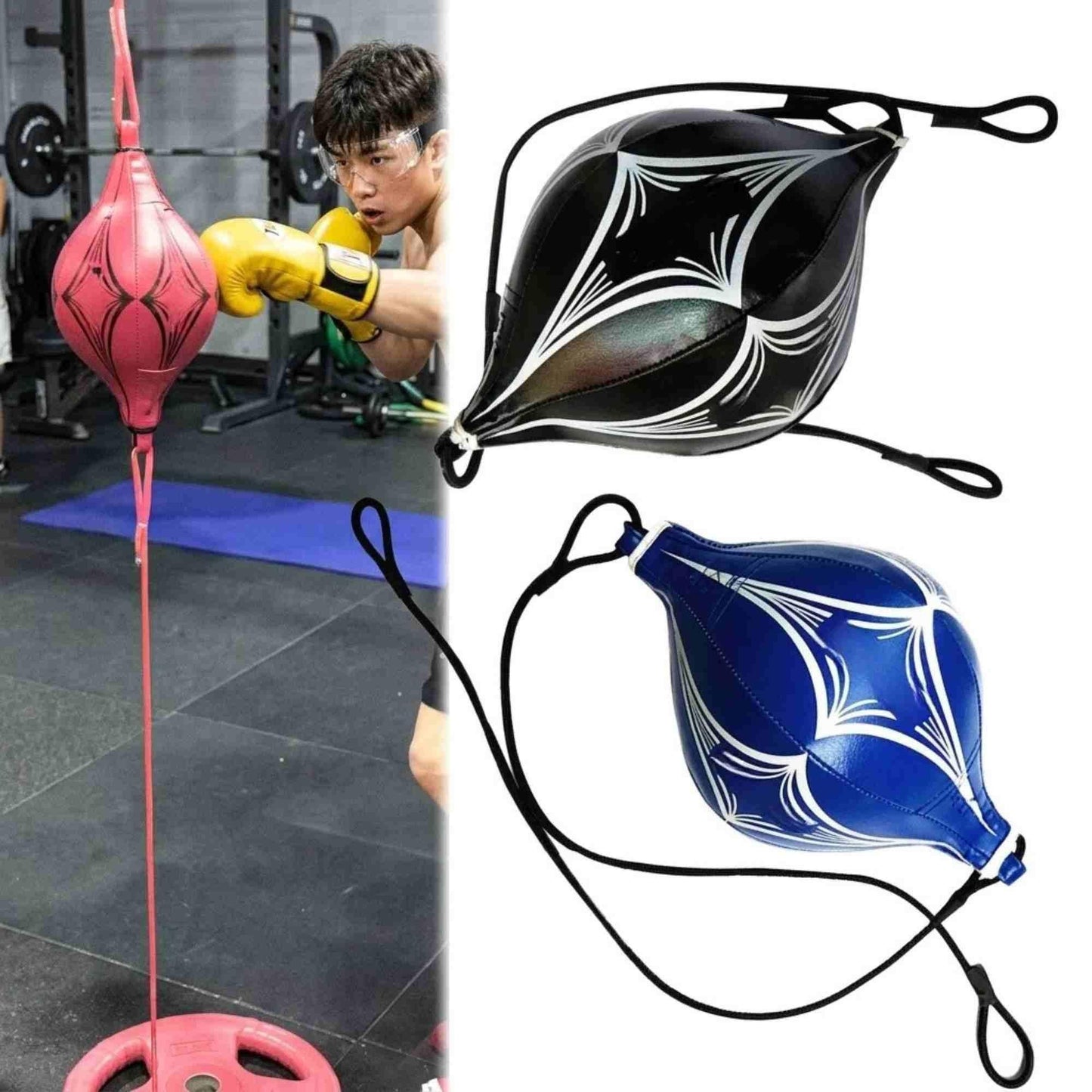 Floor To Kick Bag End Boxing Speed Training Ball Ceiling Punch - Blue