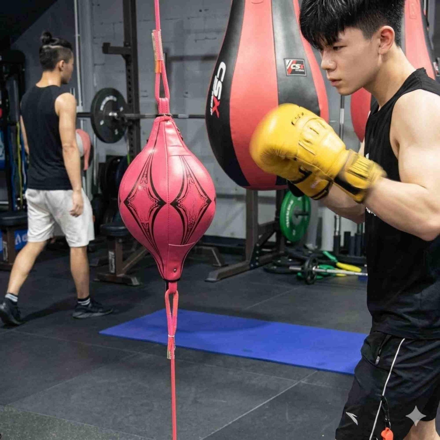 Floor To Kick Bag End Boxing Speed Training Ball Ceiling Punch - Red