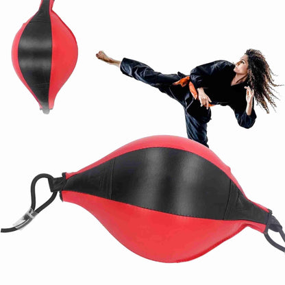 Speed Ball Boxing Floor to Ceiling PU Double End Punching Training Bag Black Red