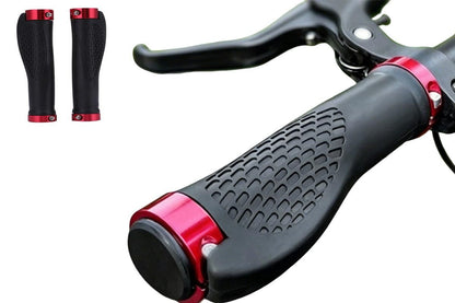 Cycling Lock-On MTB Ergonomic Mountain Bike Rubber Grips Bicycle Handlebar - Red