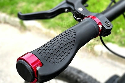 Cycling Lock-On MTB Ergonomic Mountain Bike Rubber Grips Bicycle Handlebar - Red