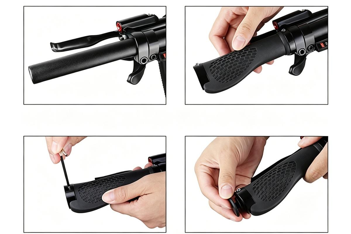 Cycling Lock-On MTB Ergonomic Mountain Bike Rubber Grips Bicycle Handlebar - Black