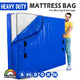 Mattress Bag Mattresses Protector Plastic Moving Storage Dust Cover Carry Bed Waterproof Zipper Packing Reusable Disposal, Extra Thick Heavy Duty, with Handles(King Single)