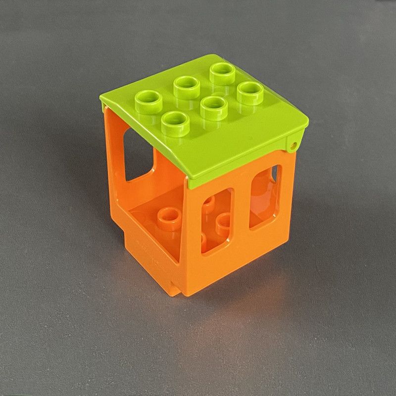 Hongyuan sheng Building Blocks Bus Vehicle Train carriage [orange bottom + green cover]]