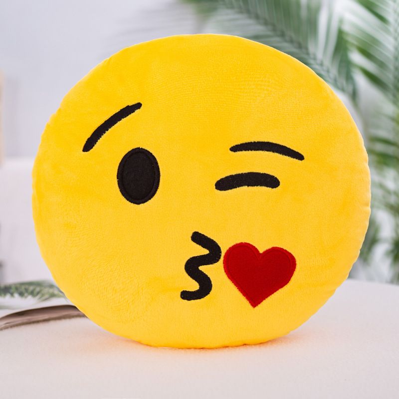 Plush Emoji Pillow PP Cotton Hand Warmer Flying Kiss 40cm pillow