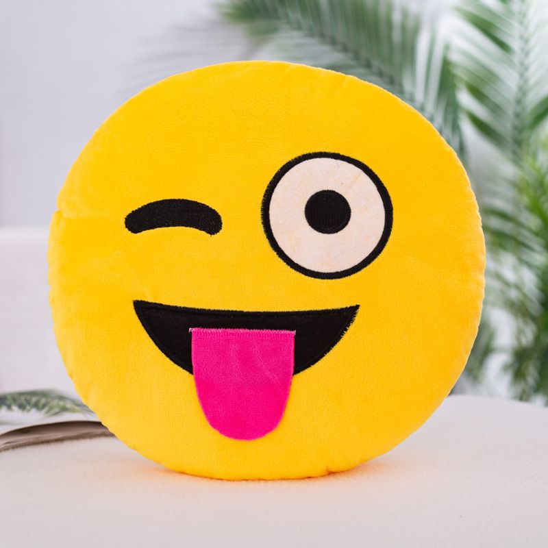 Plush Emoji Pillow PP Cotton Hand Warmer Spit tongue 40cm pillow