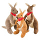 Jue Bei Kangaroo Plush Toy 35cm Dark Brown red scarf 65cm