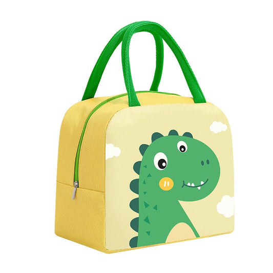 Youwang Kids Insulated Lunch Bag Oxford Cloth Waterproof Yellow Dinosaur