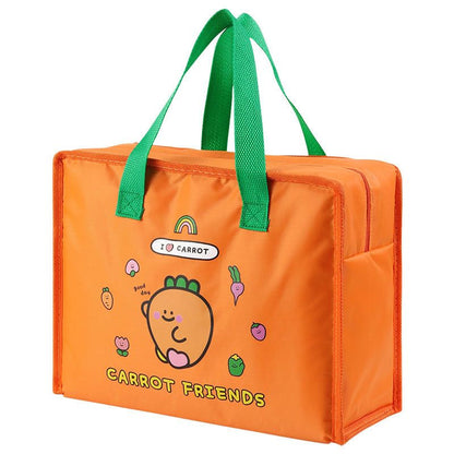 daidweil Kids Cartoon Insulated Lunch Bag Oxford Cloth Orange
