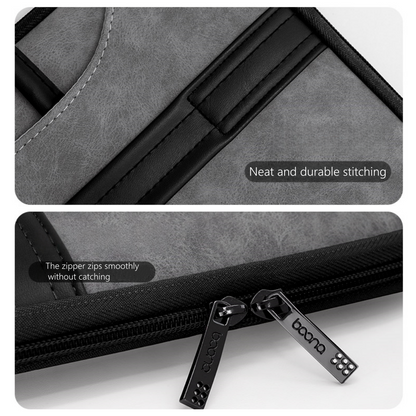 14 Inch PU Leather Laptop Bag, Portable Waterproof Laptop Case, Full Opening and Closing Sleeve Handbag, Briefcase for MacBook Air, Ipad, Business Travel