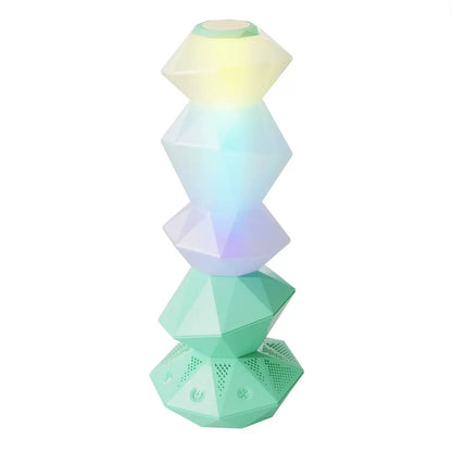RGB Magic Crystal Speaker Lamp with Bluetooth, Music Sync, and Ambient Lighting for Gaming Desk, Bedroom, or Home Decor (Green)