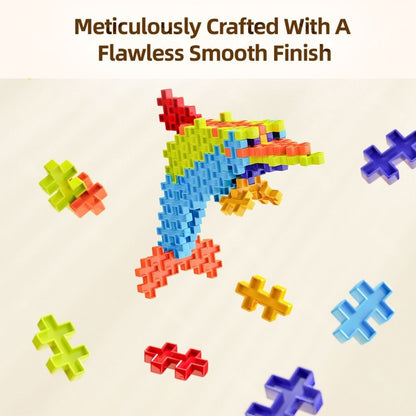 6-Color Mix Double Cross Building Blocks Set for Kids - Creative STEM Early Learning Toys for Ages 3-6, Ideal for Preschool, Home Play, and Educational Gifts (230PCS)