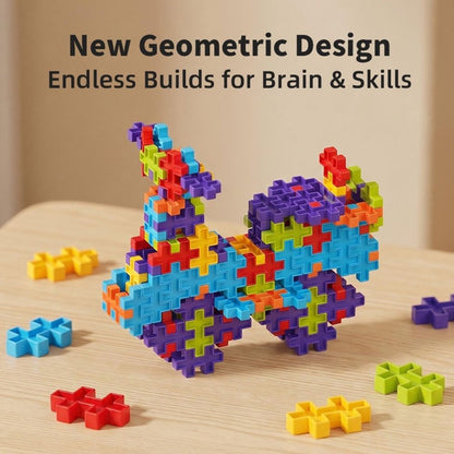 6-Color Mix Double Cross Building Blocks Set for Kids - Creative STEM Early Learning Toys for Ages 3-6, Ideal for Preschool, Home Play, and Educational Gifts (360PCS)