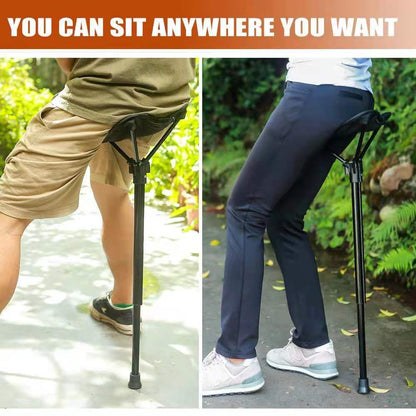 Ultra-Portable Folding Stool with Adjustable Height, Featherlight 340g Design, Load-Bearing 125kg, Ideal for Outdoor Hiking, Camping, Queueing, and On-the-Go Seating Solutions (Red)