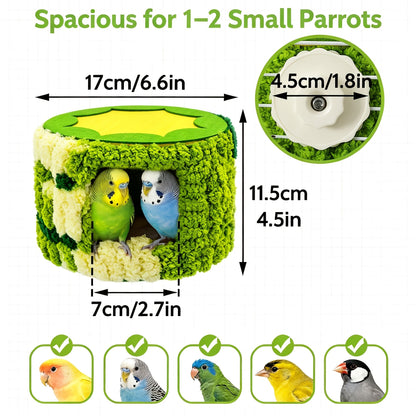 Cozy Hanging Bird Nest for Small Parrots – Warm, Soft, and Secure Hideaway with Removable Pad, Perfect for Budgies, Lovebirds, and Conures in Winter or Stress Relief (Blue)