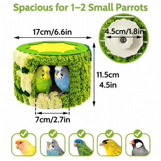 Cozy Hanging Bird Nest for Small Parrots – Warm, Soft, and Secure Hideaway with Removable Pad, Perfect for Budgies, Lovebirds, and Conures in Winter or Stress Relief (Blue)