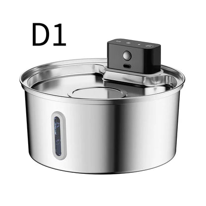 Wireless Pet Water Fountain for Cats and Small Dogs, 304 Stainless Steel, 3.2L Capacity, Rechargeable Battery, Three Flow Modes, Low Noise, Easy to Clean (D3)