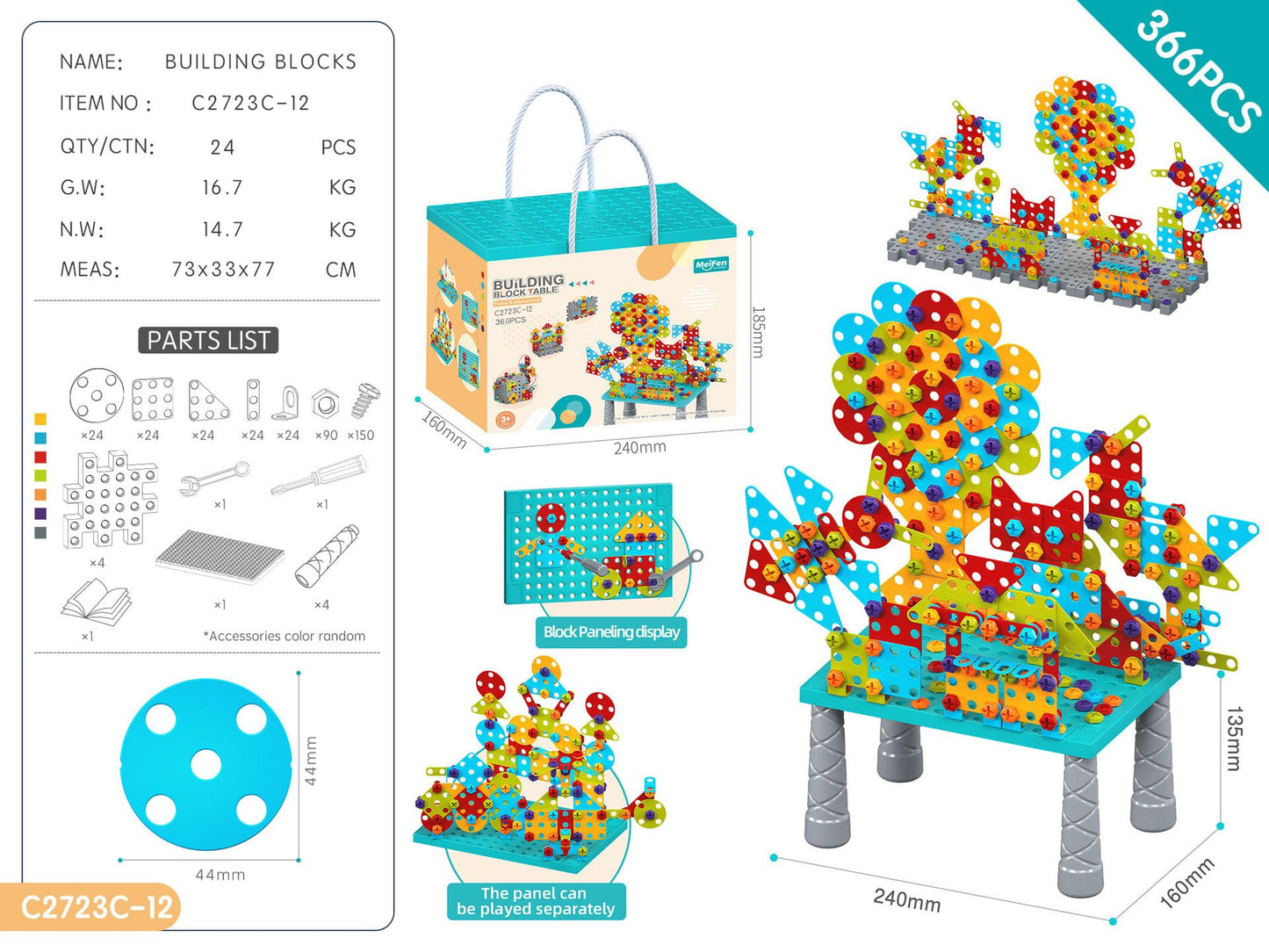 DIY Screw Assembly Building Blocks Set for Kids Ages 3-6 – Creative Educational Toy with Wrench and Screwdriver, Perfect for Parent-Child Interaction and Fine Motor Skills Development (246PCS)