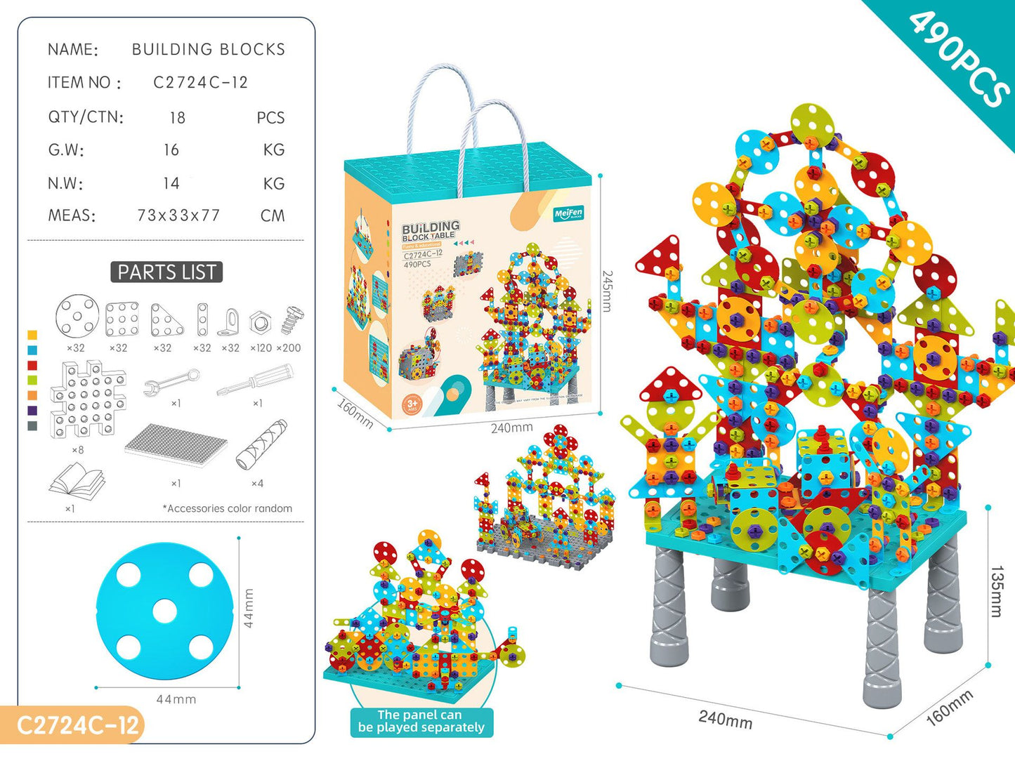 DIY Screw Assembly Building Blocks Set for Kids Ages 3-6 – Creative Educational Toy with Wrench and Screwdriver, Perfect for Parent-Child Interaction and Fine Motor Skills Development (246PCS)