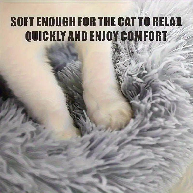 Plush Pet Nest Soft Donut Cat Bed – Cozy Round Couch for Cats and Small Dogs, Comfortable Sleeping Spot for Warmth and Deep Sleep, Suitable for Indoor Home Use (M, Green)