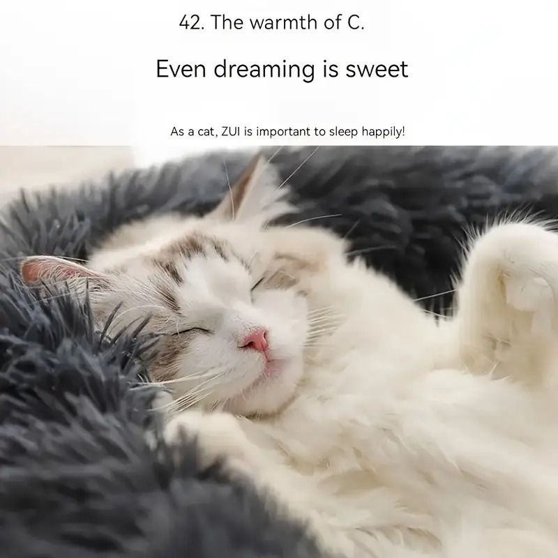 Plush Pet Nest Soft Donut Cat Bed – Cozy Round Couch for Cats and Small Dogs, Comfortable Sleeping Spot for Warmth and Deep Sleep, Suitable for Indoor Home Use (M, Green)