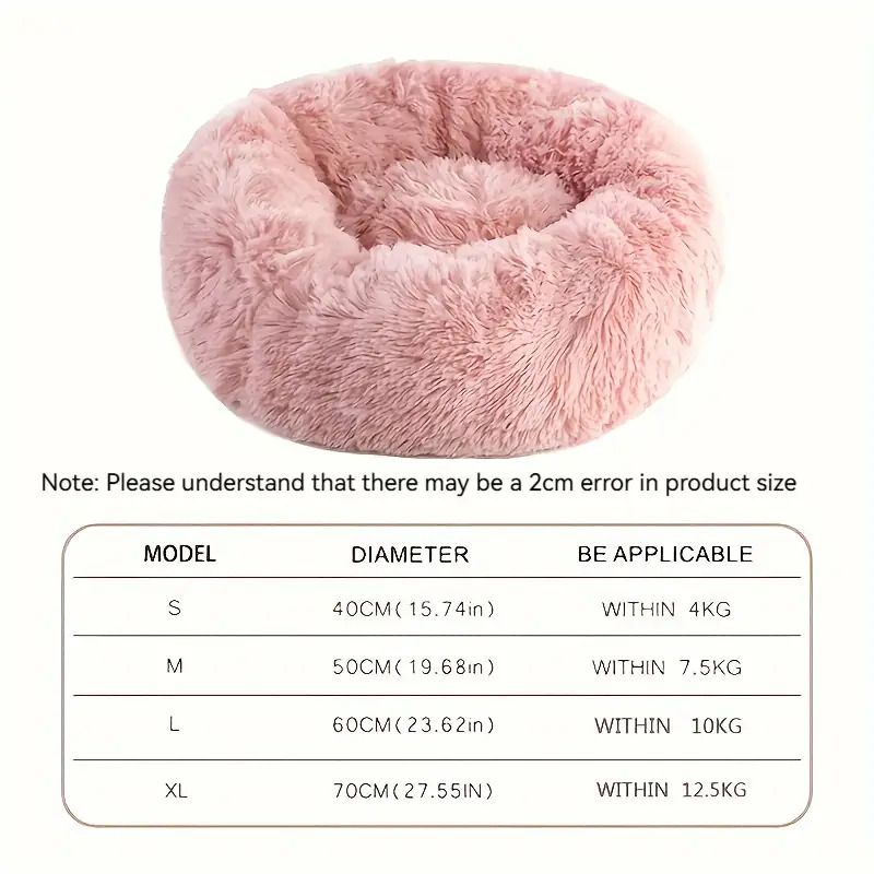 Plush Pet Nest Soft Donut Cat Bed – Cozy Round Couch for Cats and Small Dogs, Comfortable Sleeping Spot for Warmth and Deep Sleep, Suitable for Indoor Home Use (S, Green)