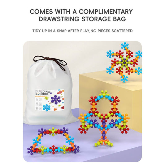 3D Plum Blossom Building Blocks for Kids – DIY Creative Puzzle Toy for Ages 3+ with 112, 302, or 902 Pieces, Safe Plastic, Reusable Storage Bag, and Idea Guide for Endless Fun (302PCS)