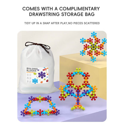 3D Plum Blossom Building Blocks for Kids – DIY Creative Puzzle Toy for Ages 3+ with 112, 302, or 902 Pieces, Safe Plastic, Reusable Storage Bag, and Idea Guide for Endless Fun (902PCS)