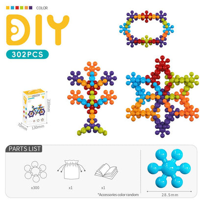 3D Plum Blossom Building Blocks for Kids – DIY Creative Puzzle Toy for Ages 3+ with 112, 302, or 902 Pieces, Safe Plastic, Reusable Storage Bag, and Idea Guide for Endless Fun (902PCS)