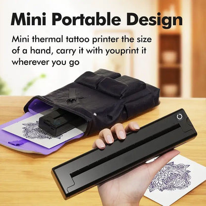 Portable A4 Thermal Printer with Bluetooth Wireless Connectivity, Inkless Printing for Home, Office, and Tattoo Transfer Use on Paper and Various Media (White)