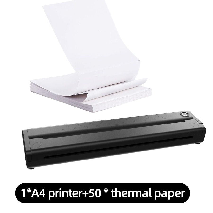 Portable A4 Thermal Printer with Bluetooth Wireless Connectivity, Inkless Printing for Home, Office, and Tattoo Transfer Use on Paper and Various Media (White)