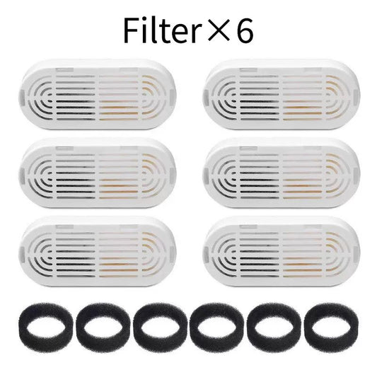 Replacement Filter Kit for Stainless Steel Pet Water Fountains – Activated Carbon & Ion-Exchange Resin 4-Layer Filtration, Removes Heavy Metals & Impurities, Compatible with Multiple Fountain Models (Filter×9)