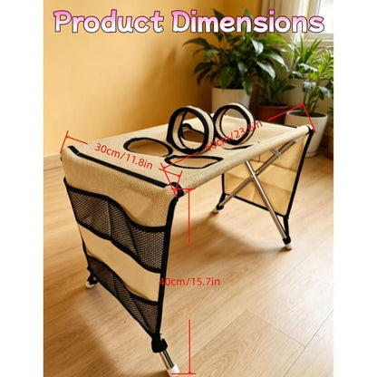 Foldable Pet Grooming Table for Cats and Small Dogs, Multi-functional Care Station with Mesh Bed, Storage Pockets, and Adjustable Restraint Straps for Nail Trimming, Hair Brushing, Bathing, and Ear Cleaning (Blue)