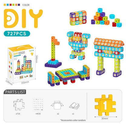 Creative DIY Puzzle Building Blocks Set for Kids Ages 3+ – Colorful Snap-Together Squares for Early Learning, Alphabet & Number Recognition, and Fun 3D Shape Construction at Home (153PCS)