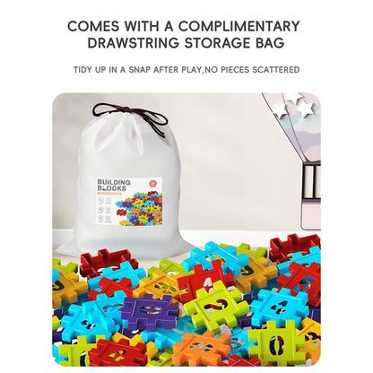 Creative DIY Puzzle Building Blocks Set for Kids Ages 3+ – Colorful Snap-Together Squares for Early Learning, Alphabet & Number Recognition, and Fun 3D Shape Construction at Home (244PCS)