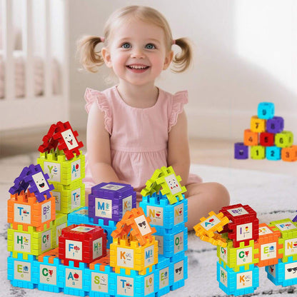 Creative DIY Puzzle Building Blocks Set for Kids Ages 3+ – Colorful Snap-Together Squares for Early Learning, Alphabet & Number Recognition, and Fun 3D Shape Construction at Home (244PCS)