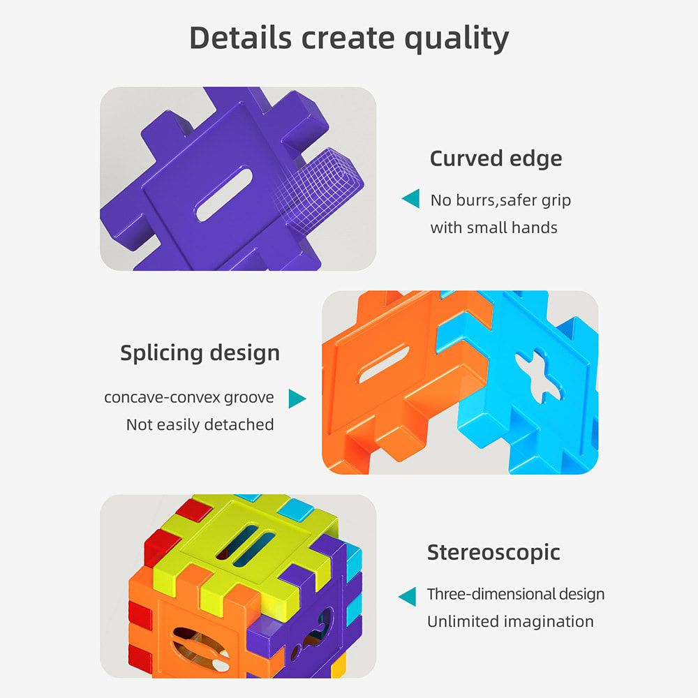 Creative DIY Puzzle Building Blocks Set for Kids Ages 3+ – Colorful Snap-Together Squares for Early Learning, Alphabet & Number Recognition, and Fun 3D Shape Construction at Home (244PCS)
