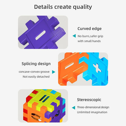 Creative DIY Puzzle Building Blocks Set for Kids Ages 3+ – Colorful Snap-Together Squares for Early Learning, Alphabet & Number Recognition, and Fun 3D Shape Construction at Home (244PCS)