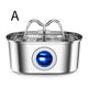 304 Stainless Steel Pet Water Fountain, 3.2L Oval Design with Dual Water Flow, Ultra-Quiet Automatic Circulating Filtered Drinking Station for Cats and Dogs, USB Powered (Adapter Not Included), Dishwasher Safe (A)