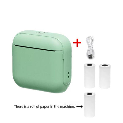 Mini Bluetooth Thermal Printer for Study, Journaling, and Labeling – Inkless Wireless Printing with App Control, Perfect for Students, DIY Lovers, and Home Organization Gifts (Green)